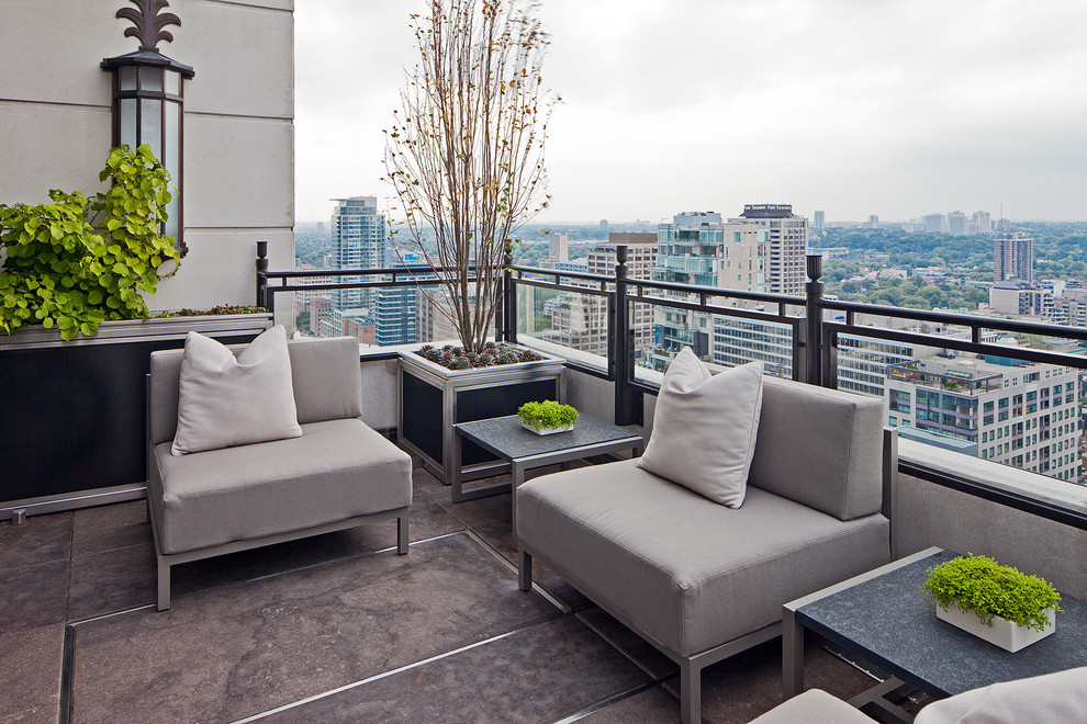 Yorkville Penthouse Condo Contemporary Balcony Toronto by