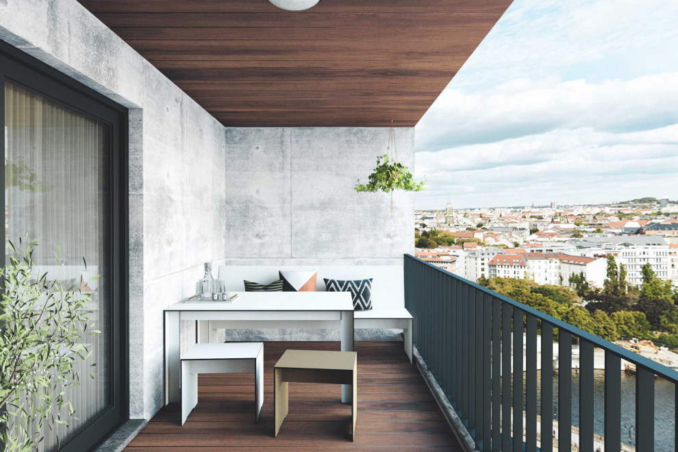 Foto di un balcone moderno di medie dimensioni