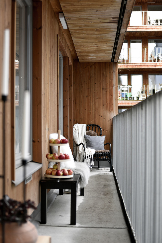 Идея дизайна: балкон и лоджия в скандинавском стиле