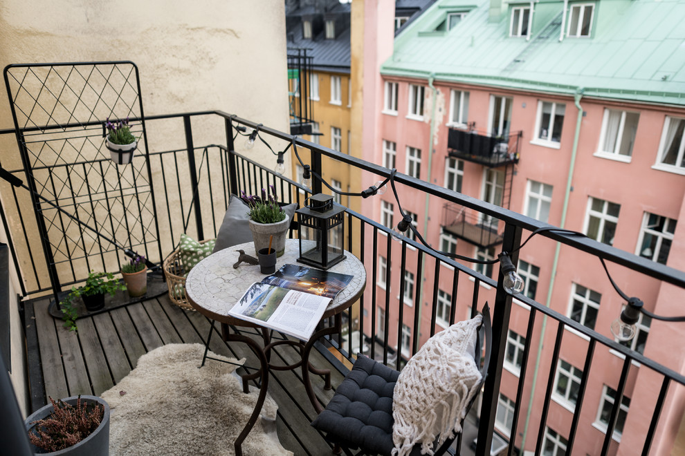 Idées déco pour un balcon scandinave.