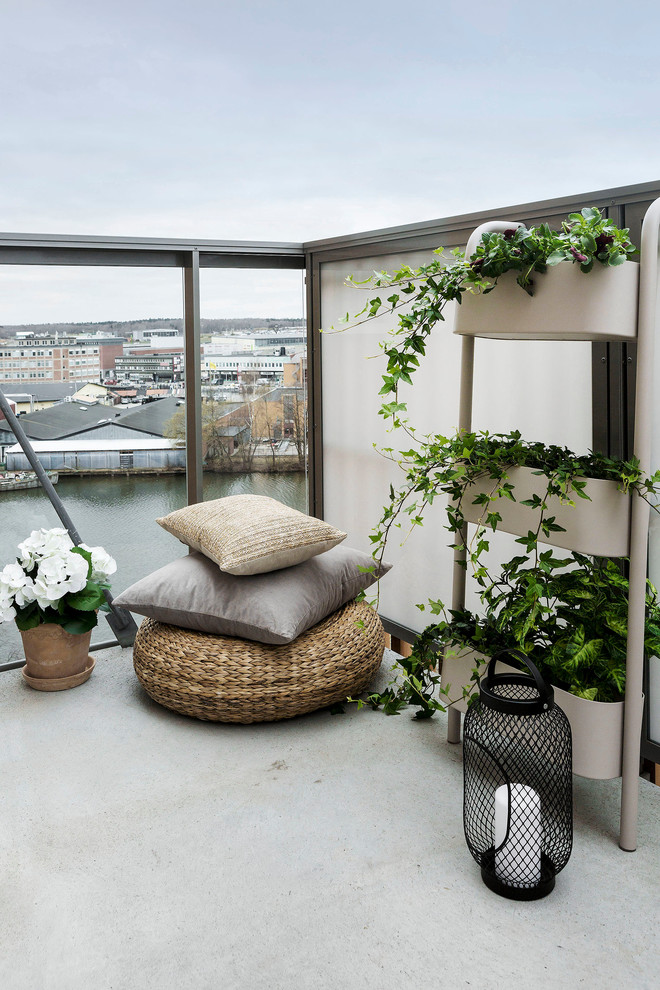 Idée de décoration pour un balcon nordique.