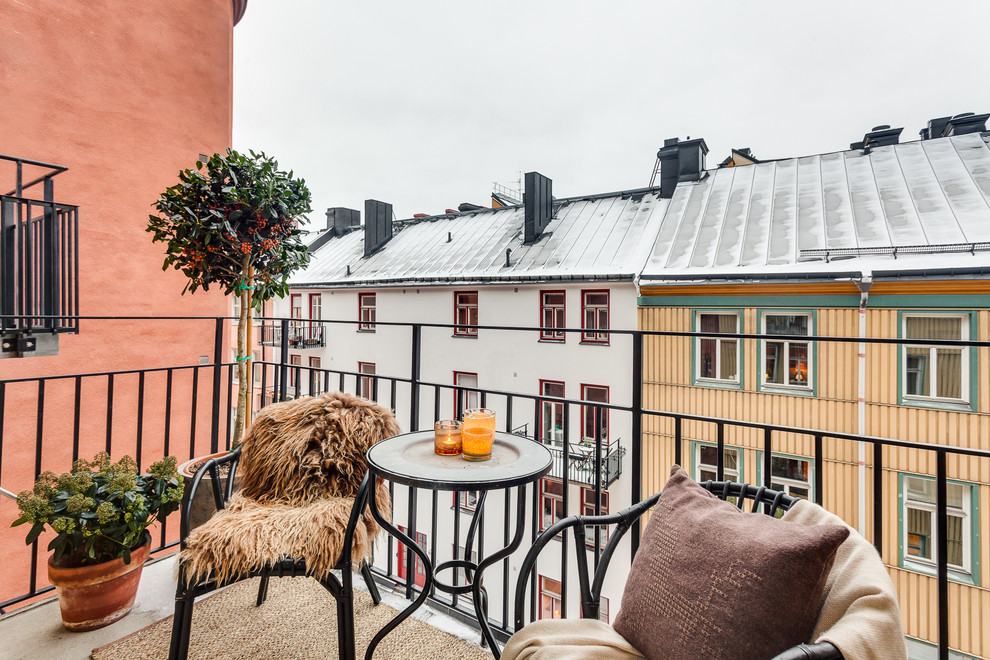 Inspiration för mellanstora skandinaviska balkonger