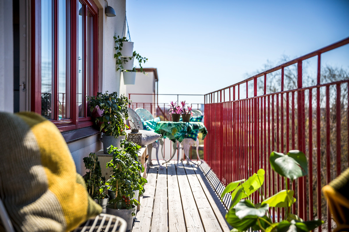 Foto på en skandinavisk balkong