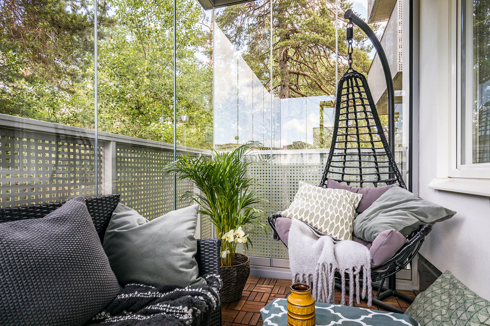 Design ideas for a small scandi balcony in Stockholm.