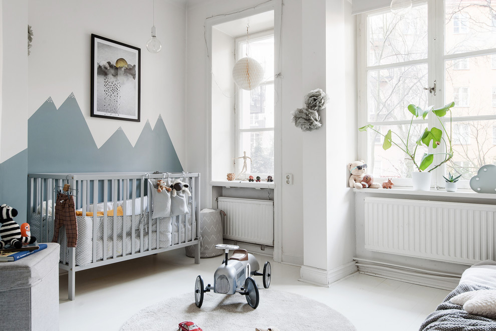 Idée de décoration pour une chambre de bébé nordique.