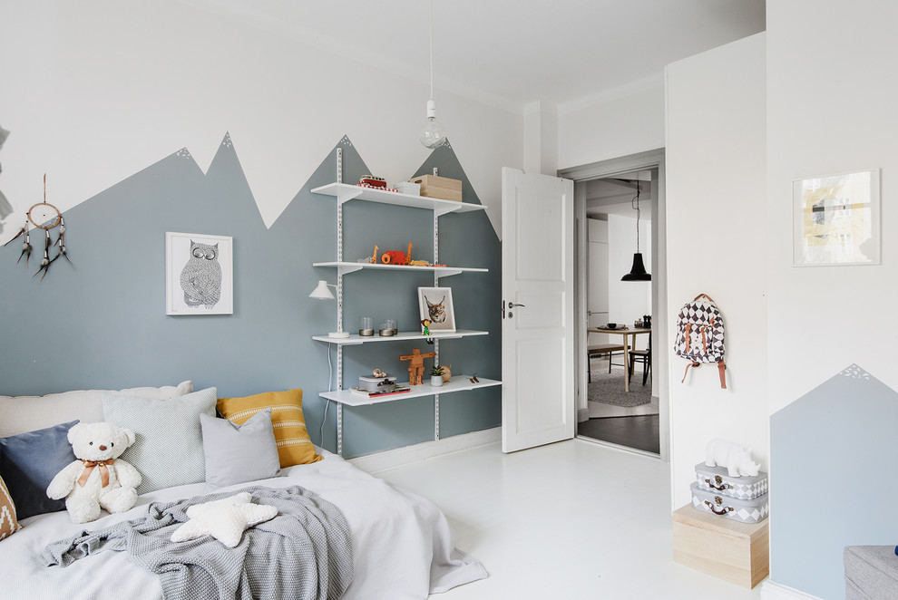Bild på ett minimalistiskt barnrum