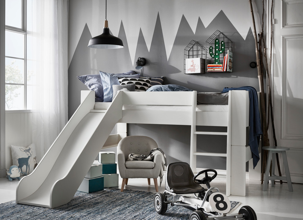 Cette photo montre une chambre d'enfant scandinave.