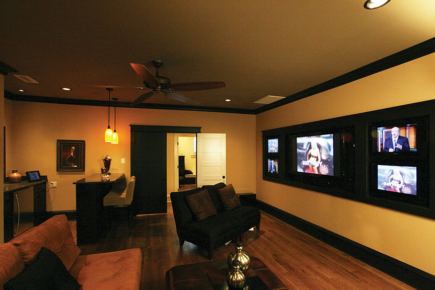 Example of a trendy home theater design in St Louis