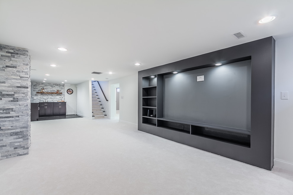 Example of a transitional basement design in Baltimore