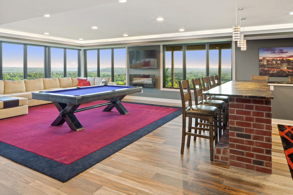 A Custom Contemporary One Story Home In Madeira, Ohio Contemporary Basement Cincinnati