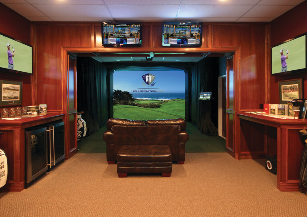 A ManCave for Golfers Traditional Basement Toronto Houzz