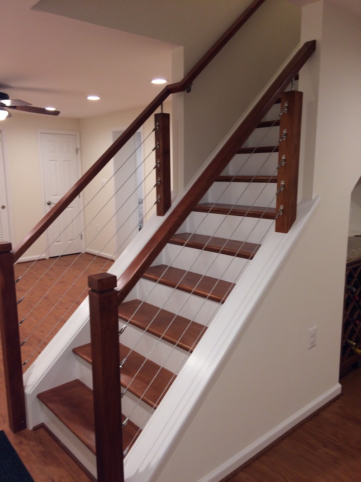 Inspiration for a mid-sized transitional staircase remodel in DC Metro