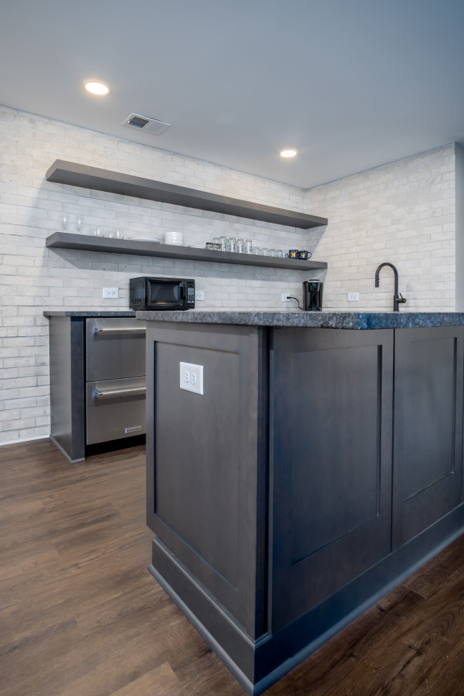 All New Basement Kitchenette and Bookcase Entertainment Center ...