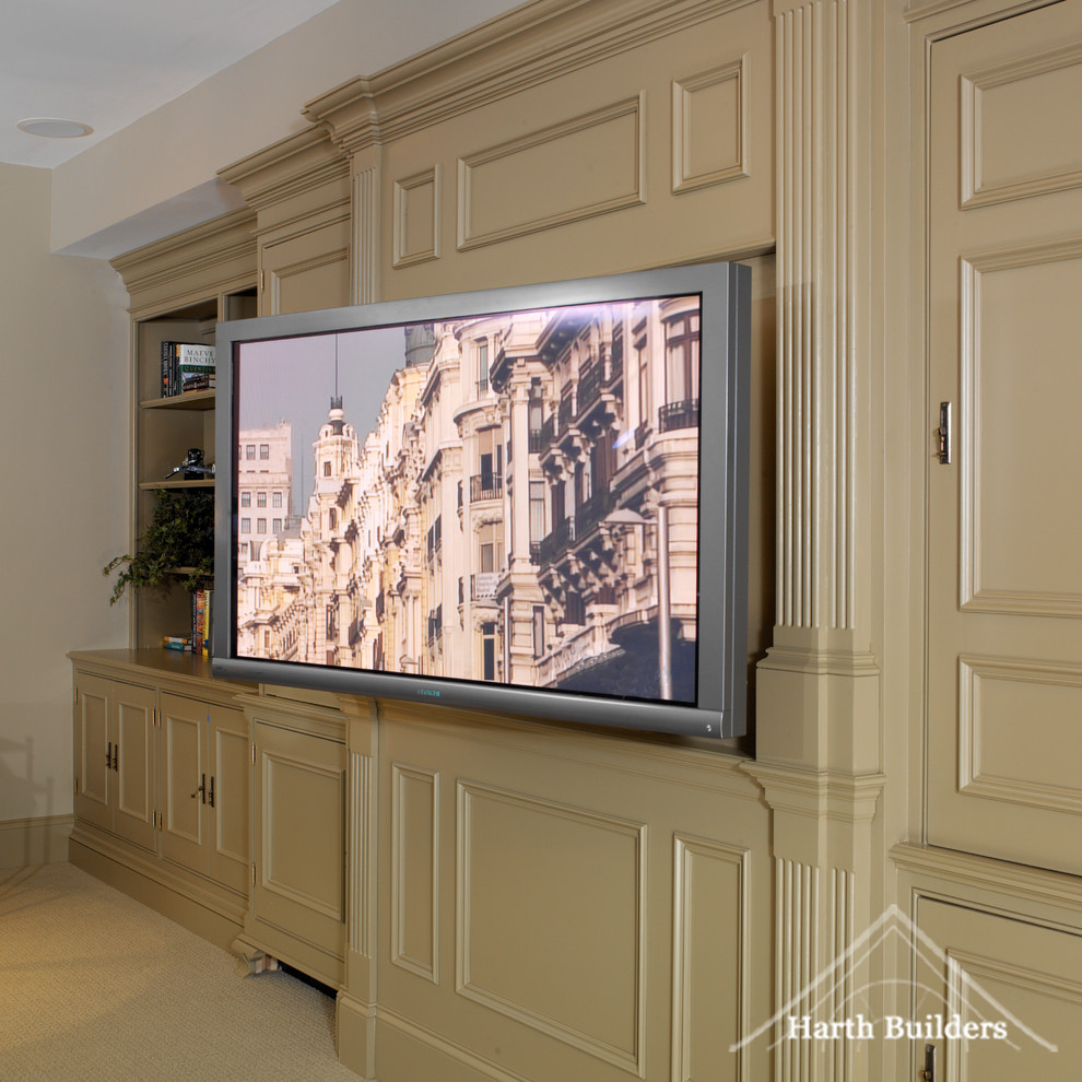 Angled TV Mount Traditional Basement Philadelphia by Harth