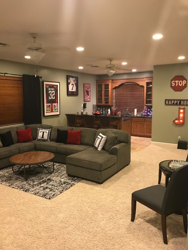 Bachelor Pad Man Cave - Modern - Basement - Phoenix - by Queen of Style