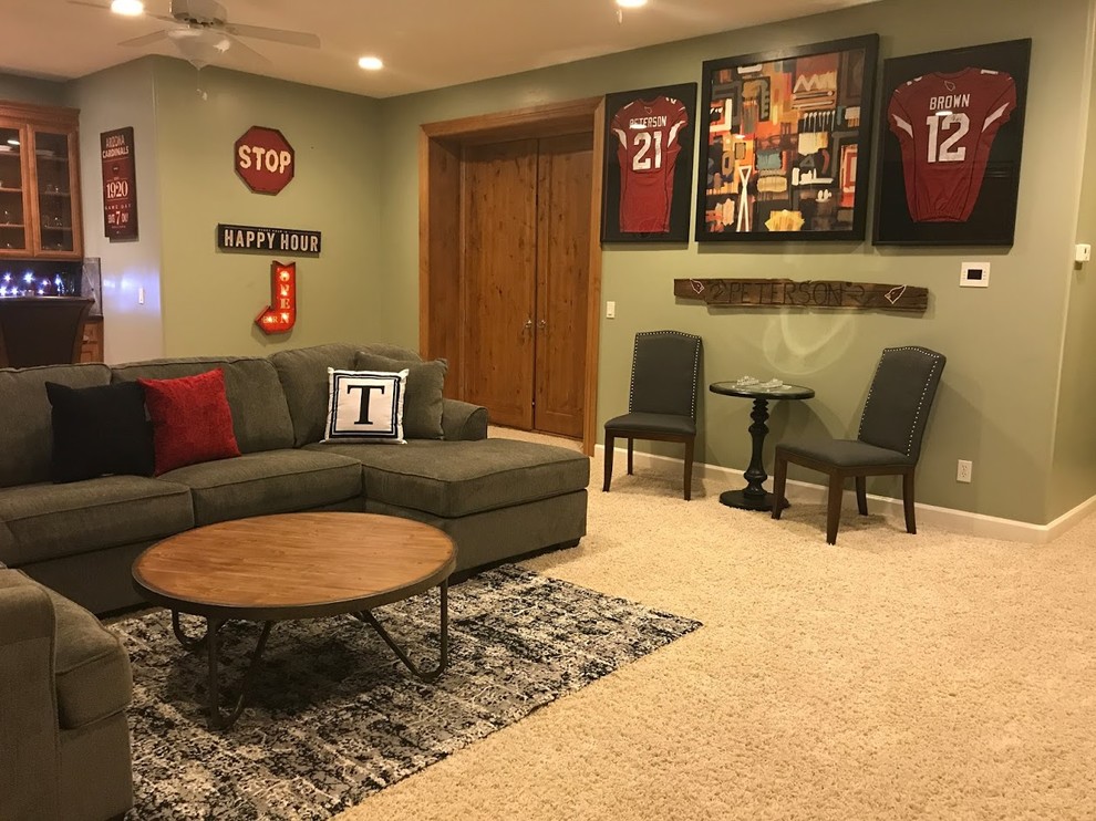 Bachelor Pad Man Cave - Modern - Basement - Phoenix - by Queen of Style
