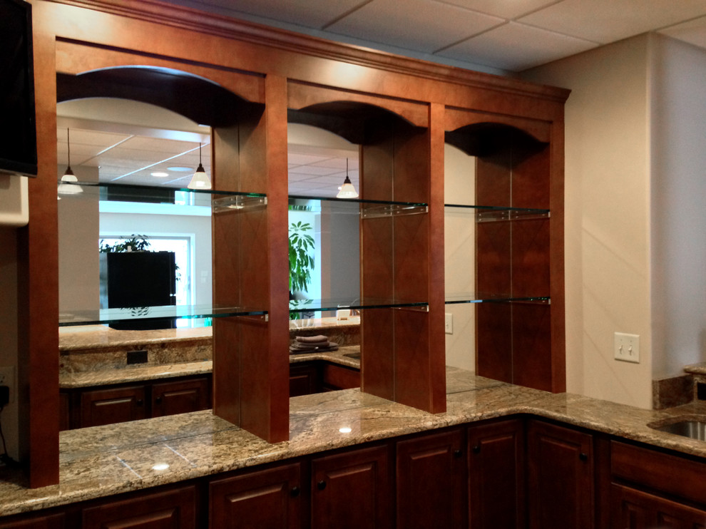 Bar Mirrors with 1/2" Shelves Traditional Basement Philadelphia