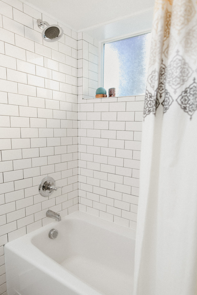 Design ideas for a medium sized classic bathroom in Portland with white walls.