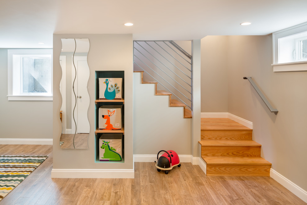 Basement and Stairwell Remodel Contemporary Basement Portland