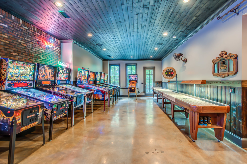 Basement Bar & Gameroom Contemporary Basement Nashville by