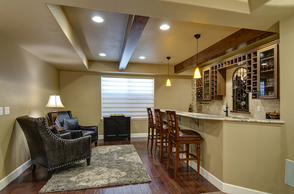 Basement Bar and Seating Transitional Basement Denver by FBC