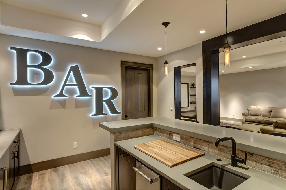 Basement Bar Counter Contemporary Basement Denver by FBC