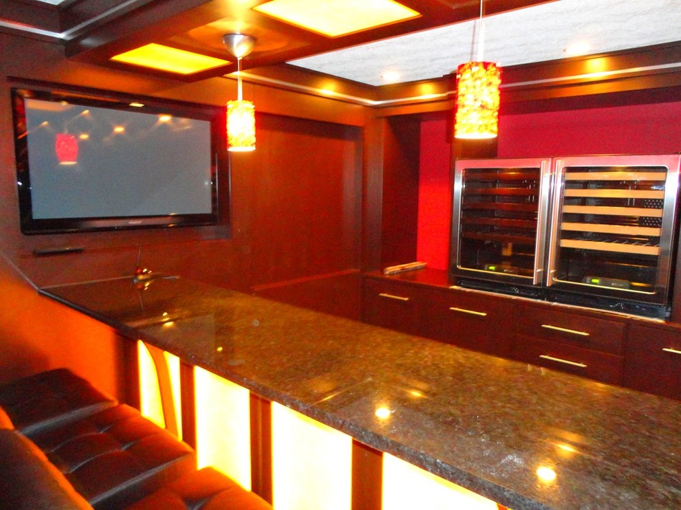 Basement Bar with Wine Rack Modern Basement Cleveland by JM