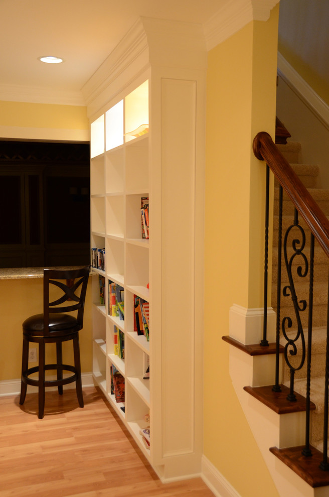 Basement bookcase Traditional Basement Detroit Houzz