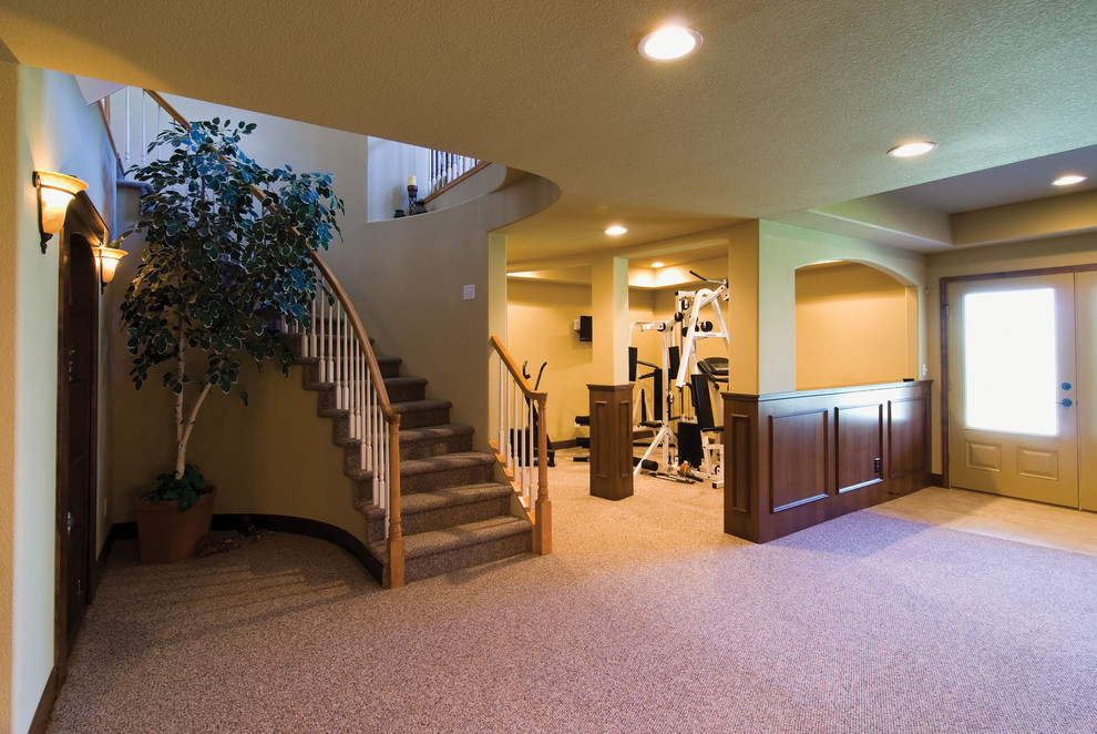 Basement Entry And Gym Traditional Basement Denver By Fbc Remodel Houzz