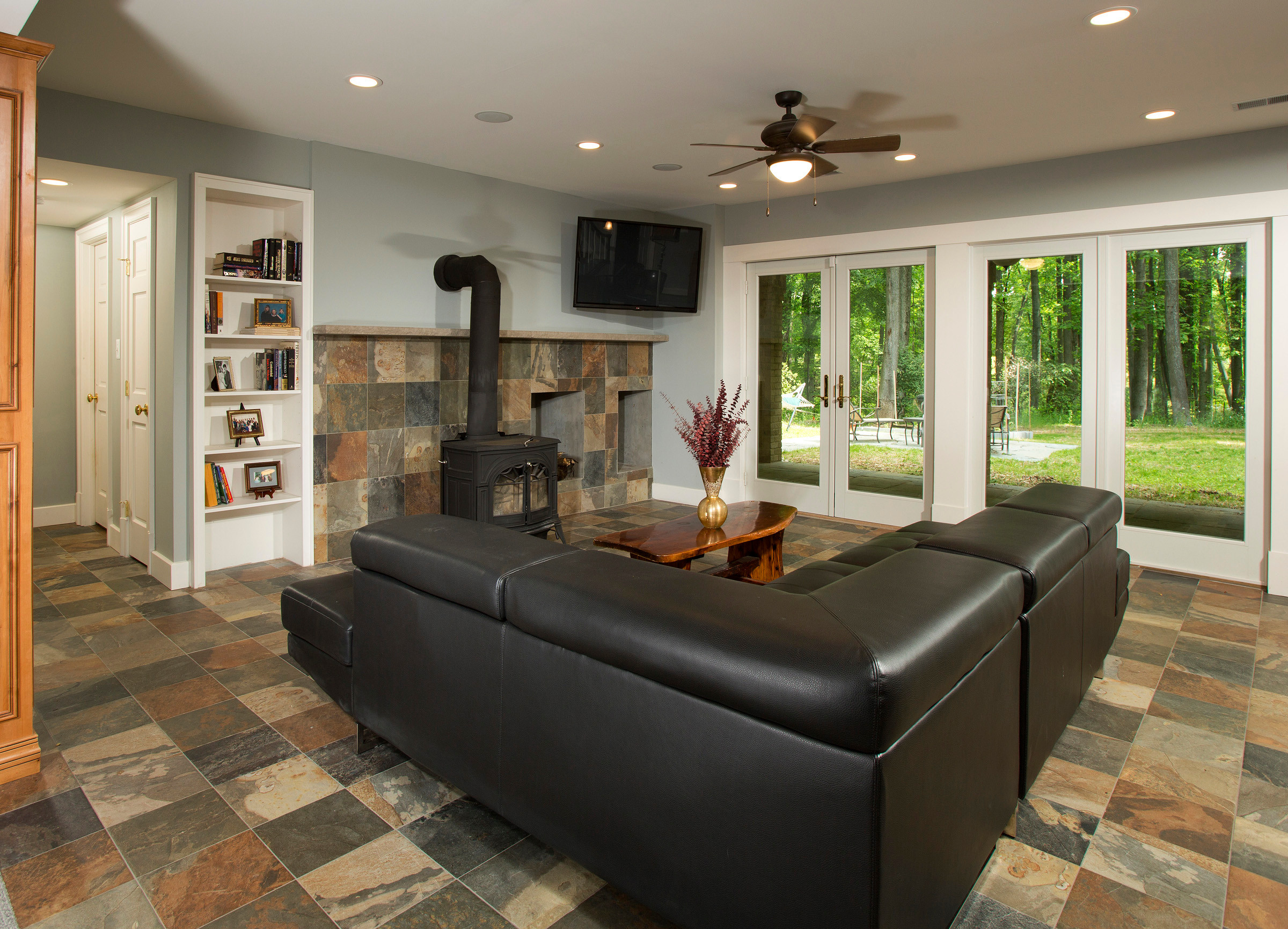 75 Basement with a Wood Stove Ideas You'll Love - October, 2023 | Houzz