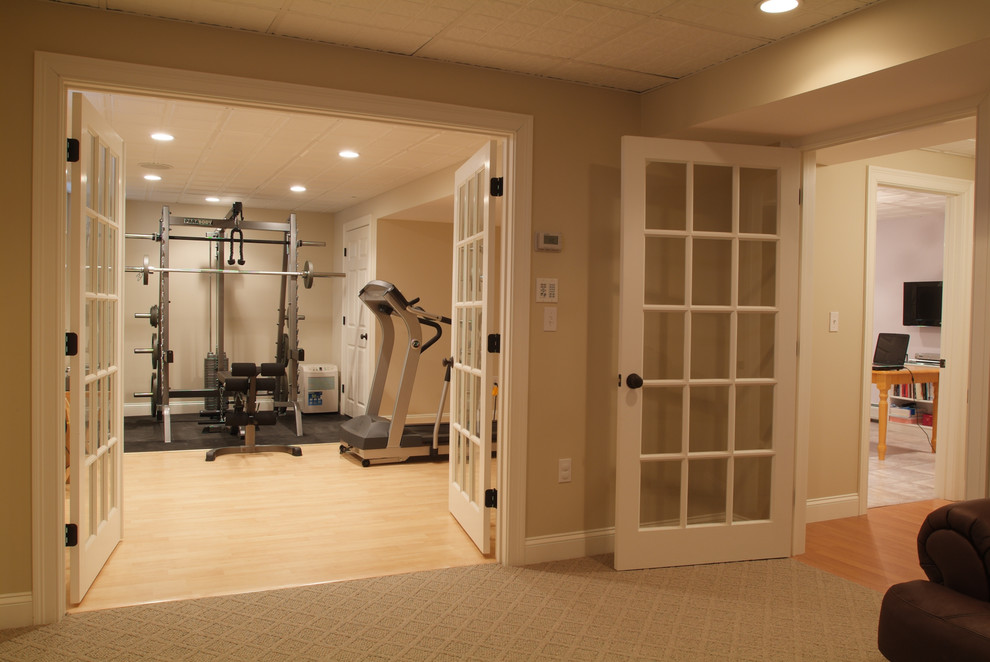 Example of a classic basement design in Boston
