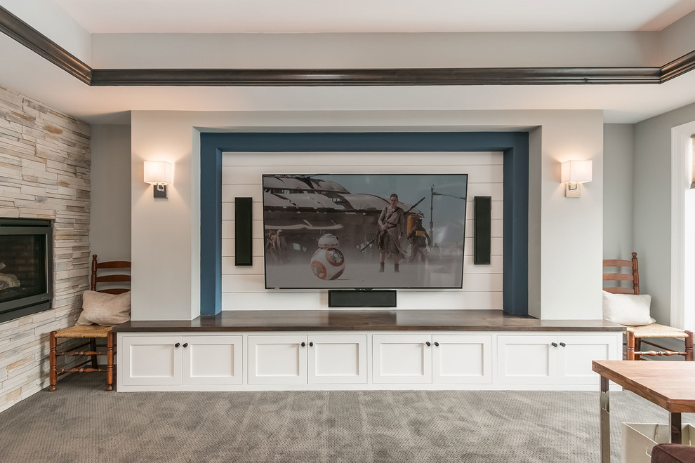 Basement - transitional basement idea in Minneapolis