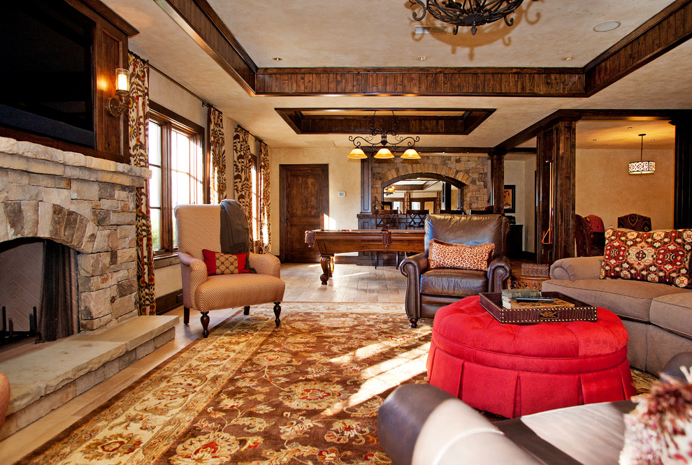 Basement Lodge Rustic Basement Nashville by Carpenter