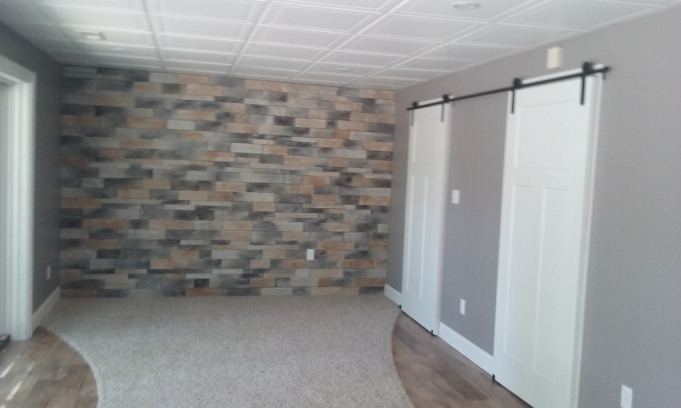 This is an example of a contemporary basement in Indianapolis.