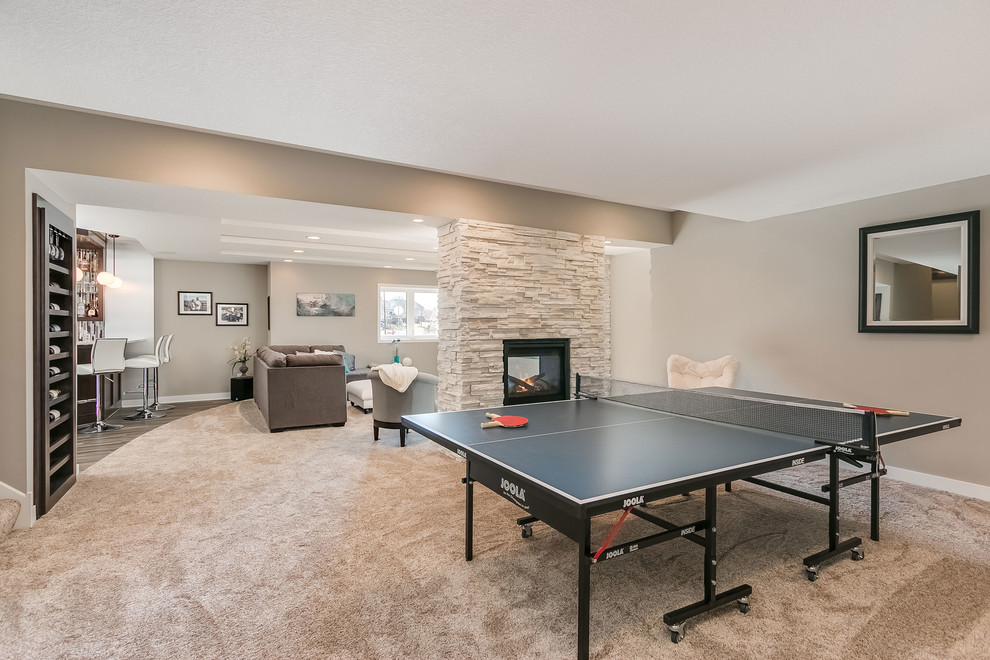 Basement Ping Pong Game Room Contemporary Basement Minneapolis By Fbc Remodel