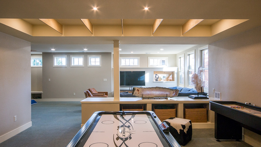 Basement Rec Room and Sauna - Modern - Basement - Denver - by HighCraft