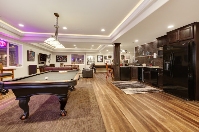 Basement Remodel in Brighton, Workoutroom, Gameroom, Library, Wine