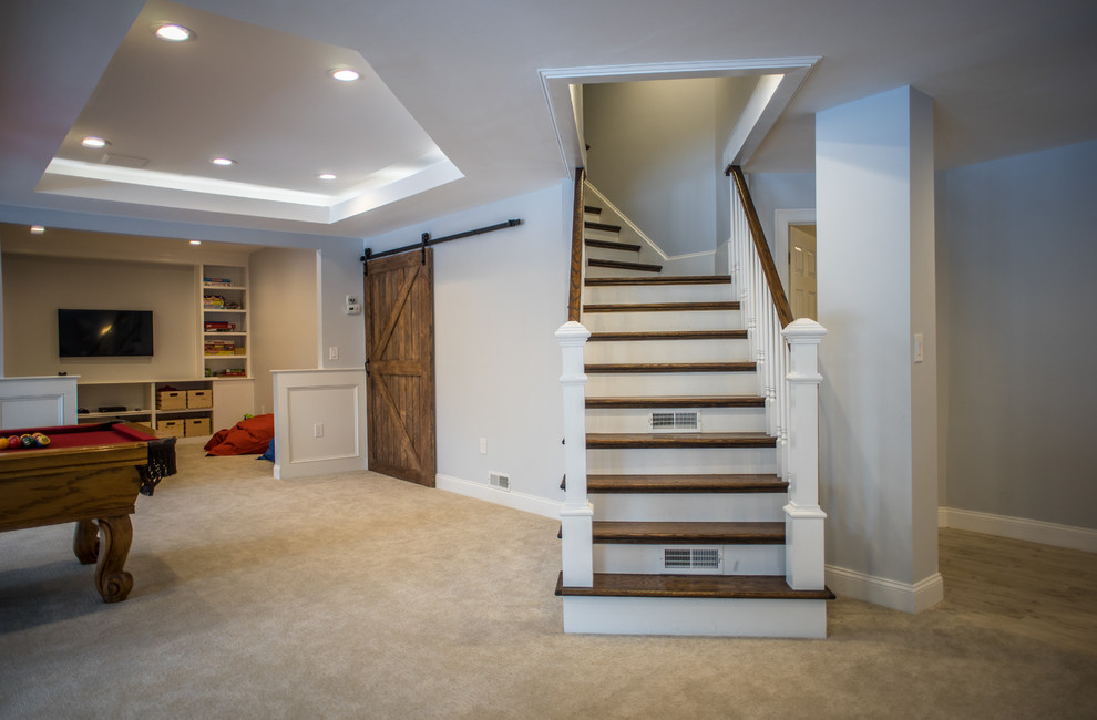 Basement Remodel in Sudbury Transitional Basement Boston by