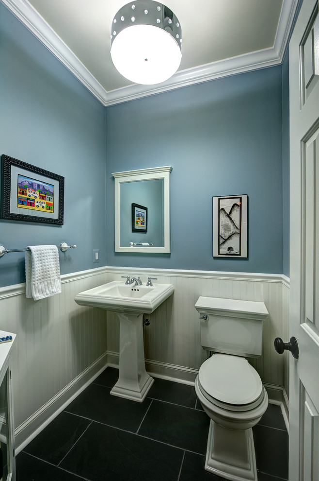 Example of a transitional powder room design in DC Metro