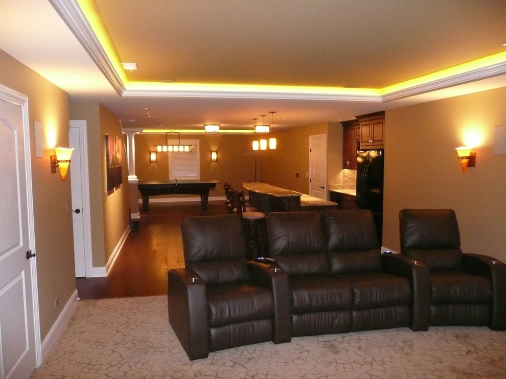 Basement Remodel Lighting Transitional Basement Chicago by