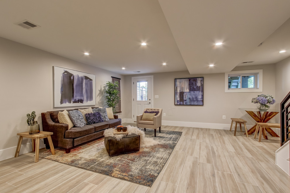 Basement remodeled with bedroom space and extra closet space in