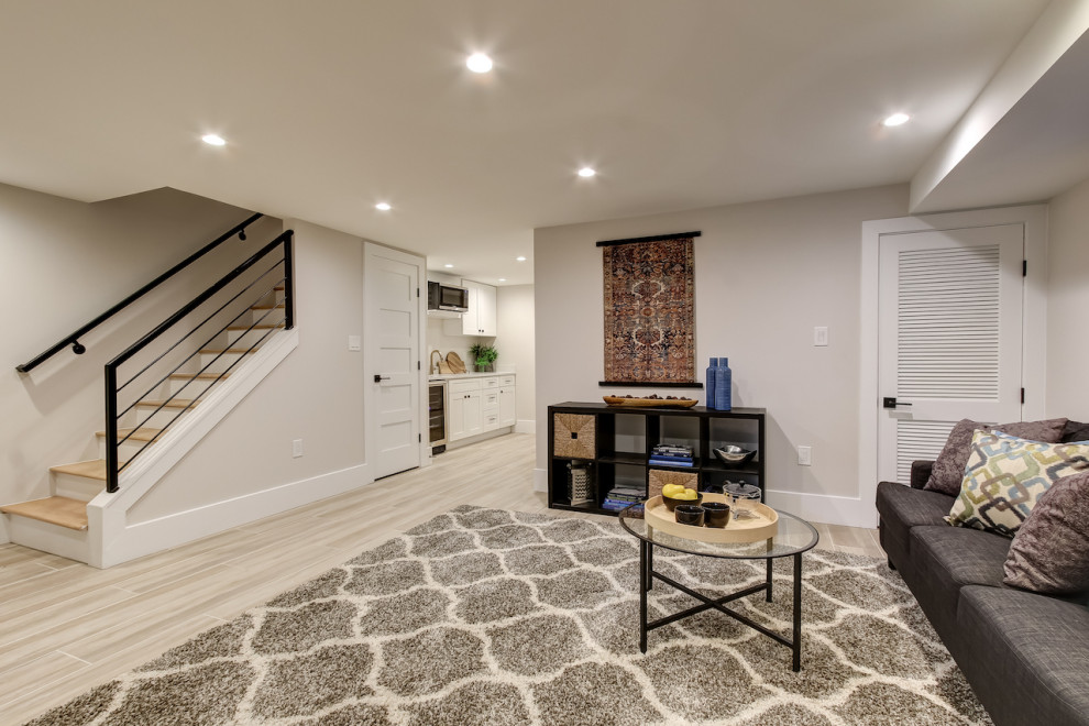 Basement remodeled with bedroom space and extra closet space in