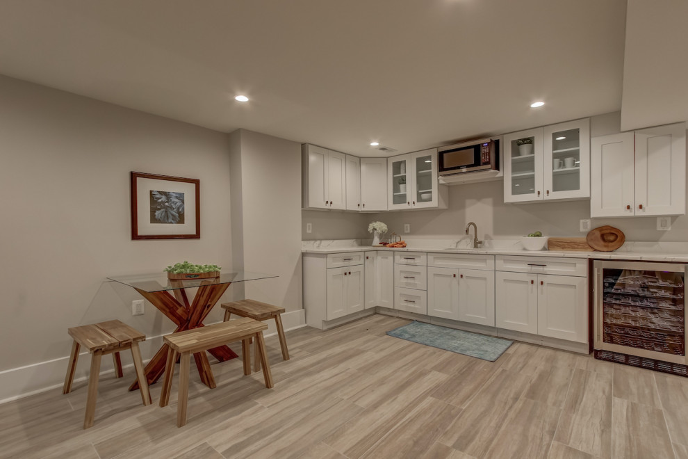 Basement remodeled with bedroom space and extra closet space in Falls