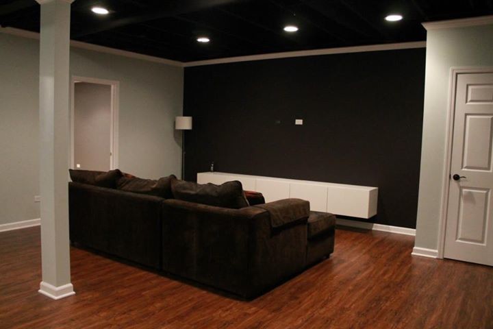 This is an example of a modern basement in Chicago.