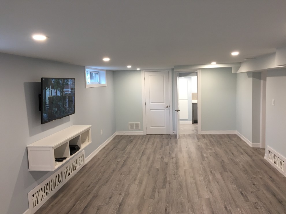 Basement Renovation & Adding a new Bathroom Modern Basement