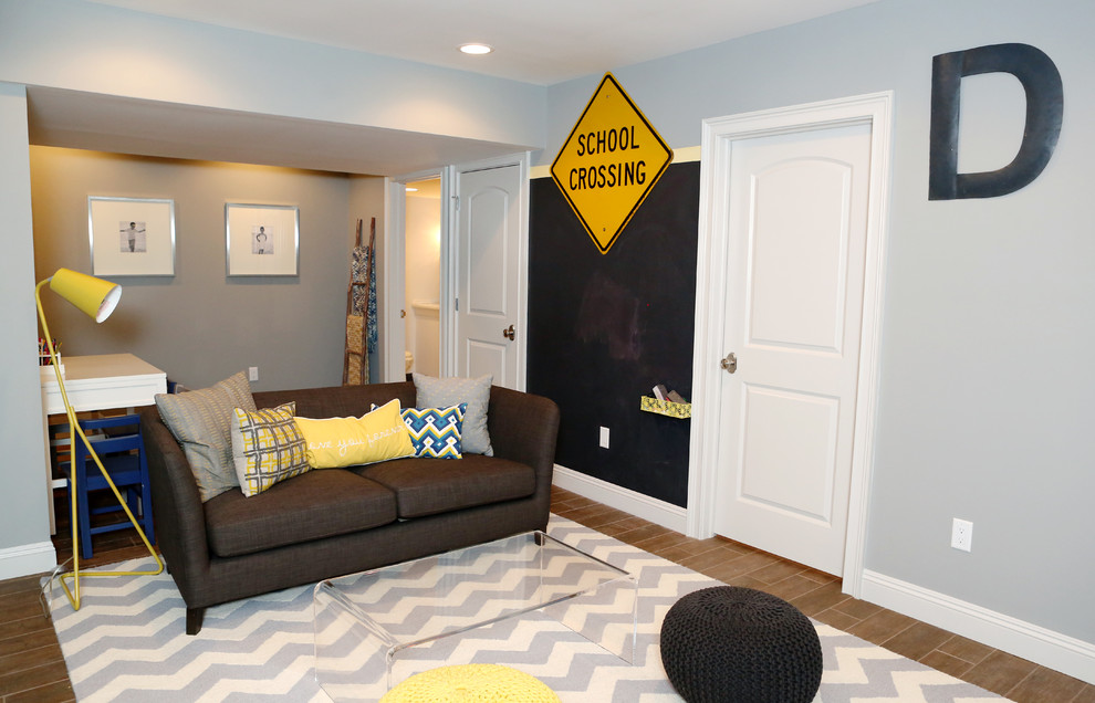 Basement Renovation Transitional Basement New York by PLM