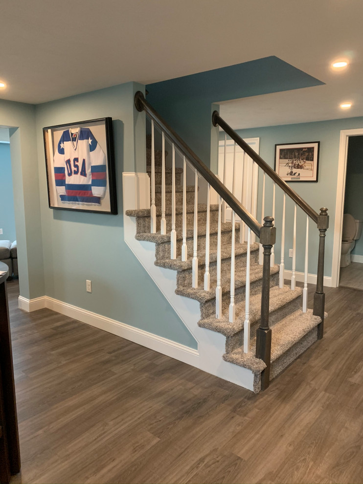 Basement Renovation Staircase Providence by Straightline Design Build, LLC Houzz