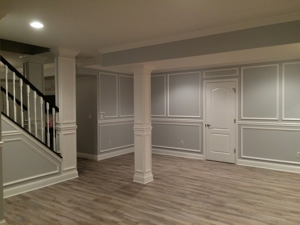 Basement trim Traditional Basement New York by Finished