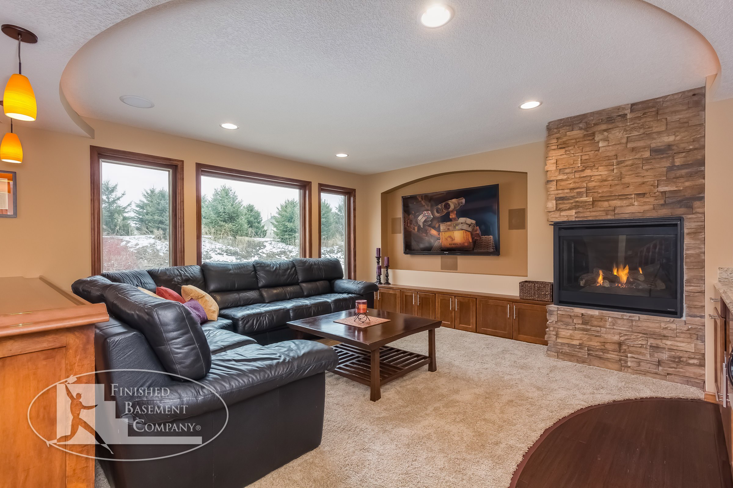 Basement Tv Wall Ideas With Fireplace Openbasement