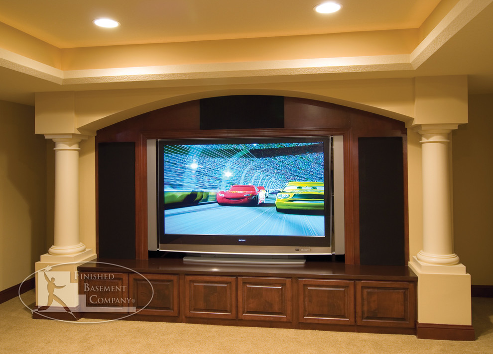 Basement TV Wall Traditional Basement Minneapolis by FBC